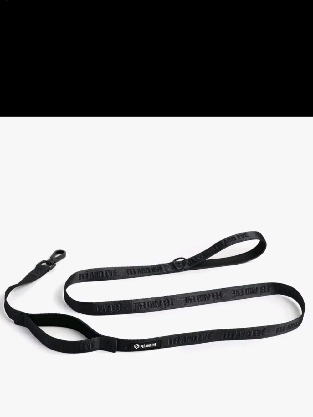 FEI AND EVE Hands Free Nylon Dog Leash Black, Loop Handle & Clip, S